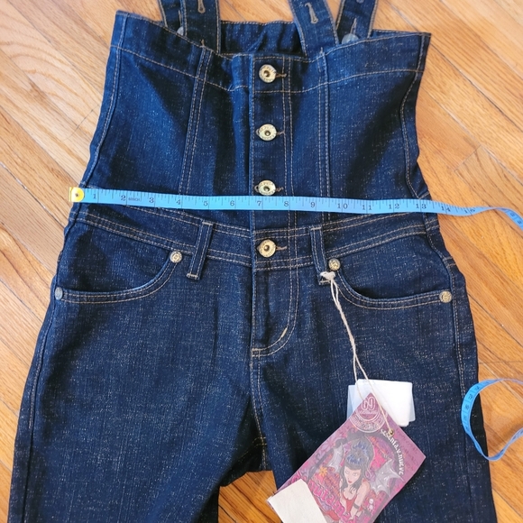 De Puta Madre 69 Dark Denim Overall Jeans Sz 27 - Picture 3 of 15